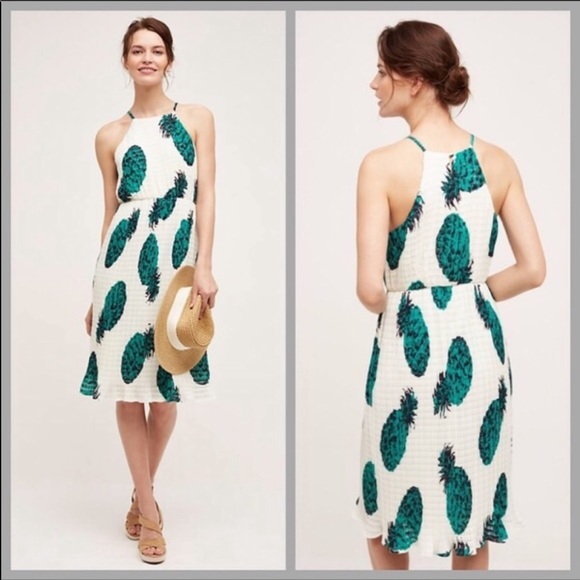 Anthropologie Dresses & Skirts - Anthropologie Pineapple Print White Midi Dress S